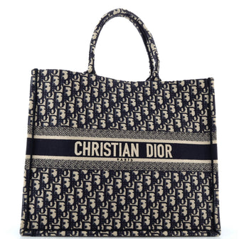 Christian Dior Book Tote Oblique Canvas Large