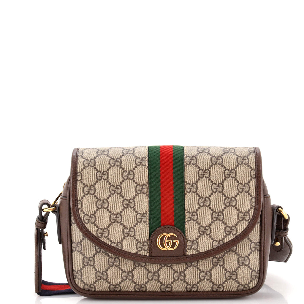 Gucci Ophidia Flap Shoulder Bag GG Coated Canvas Mini Brown 2696477