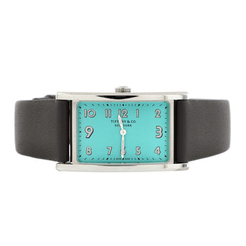 Tiffany & Co. East West 2-Hand Quartz Watch Stainless Steel and Leather 22