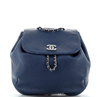 Chanel CC Drawstring Backpack Quilted Caviar Medium