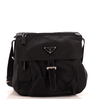 Prada Buckle Messenger Bag Tessuto Small