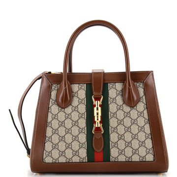 Gucci Jackie 1961 Web Tote GG Canvas and Leather Medium