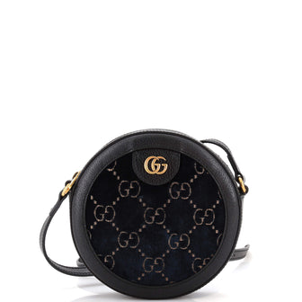 Gucci Ophidia Round Shoulder Bag GG Velvet Mini