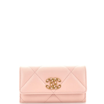Chanel 19 Flap Wallet Quilted Lambskin Long