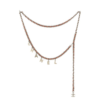 Chanel Logo Charm Chain Belt Metal and Leather