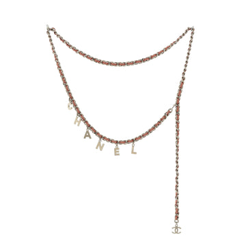 Chanel Logo Charm Chain Belt Metal and Leather