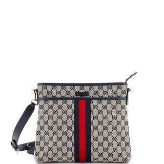 Gucci Front Pocket Web Messenger GG Canvas Small