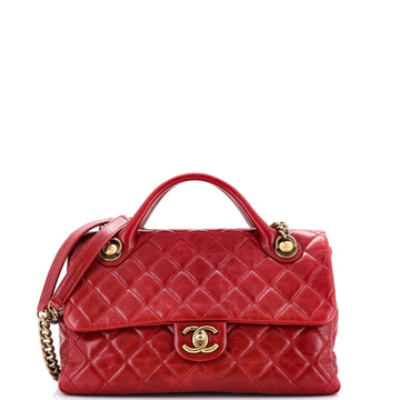 Chanel Castle Rock Flap Bag Quilted Glazed Calfskin Medium