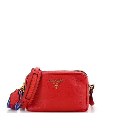 Prada Double Zip Camera Bag Vitello Daino