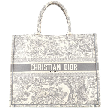 Christian Dior Book Tote Embroidered Canvas Large