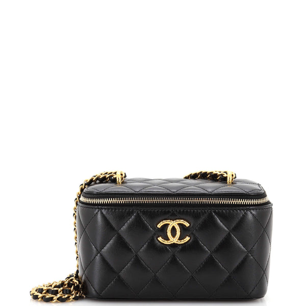 Chanel CC Dynasty Vanity Case with Chain Quilted Iridescent
