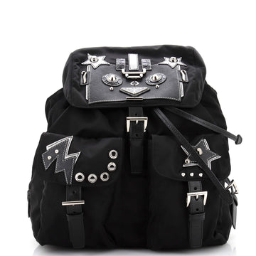 Prada Robot Double Front Pocket Backpack Tessuto Medium