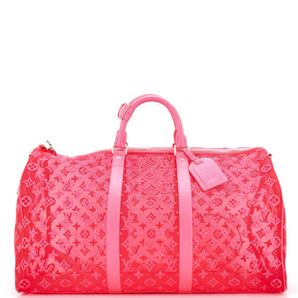 Louis Vuitton Keepall Bandouliere Bag Monogram See Through Mesh 50
