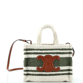 Celine Cabas Thais Tote Striped Fabric Small