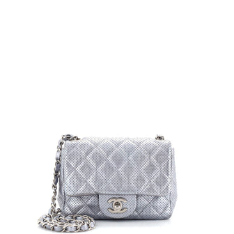 Chanel Punch Flap Bag Quilted Perforated Leather Small