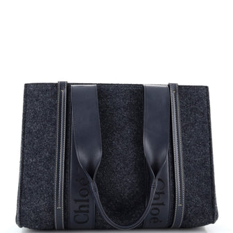 Chloe Woody Tote Wool with Leather Medium