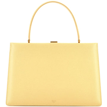 Celine Clasp Top Handle Bag Leather Medium
