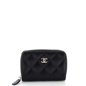 Chanel CC Zip Coin Purse Quilted Caviar Small