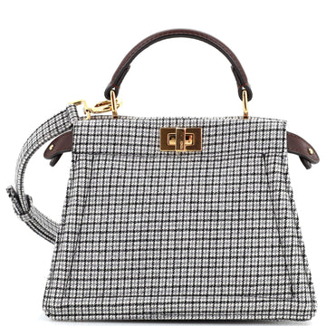 Fendi Peekaboo ISeeU Bag Houndstooth Wool Petite