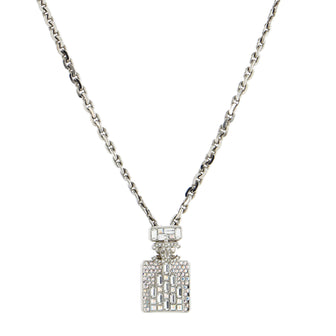 Chanel CC No.5 Perfume Bottle Pendant Necklace Metal with Crystals