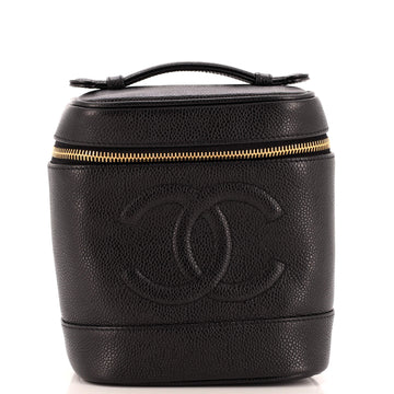 Chanel Vintage Timeless Cosmetic Case Caviar Tall