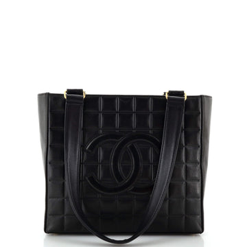 Chanel Chocolate Bar CC Tote Quilted Leather Small