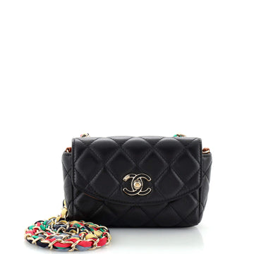 Chanel RIbbon Chain Flap Bag Quilted Lambskin Mini