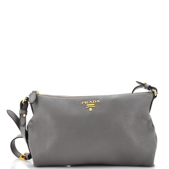 Prada Dual Strap Flat Crossbody Bag Vitello Daino Medium