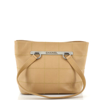 Chanel Square Stitch Tote Caviar Small