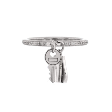 Hermes Kelly Clochette Ring 18K White Gold with Diamonds Small