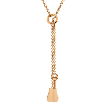 Hermes Kelly Clochette Pendant Necklace 18K Rose Gold Small