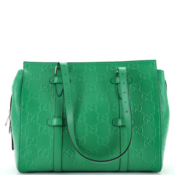 Gucci Tote Bag GG Embossed Perforated Leather