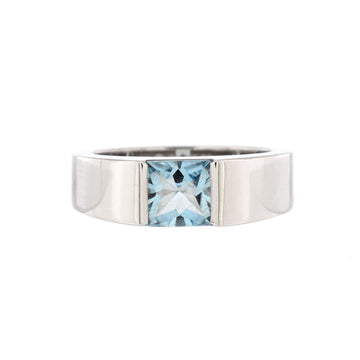 Cartier Tank Ring 18K White Gold and Aquamarine Small