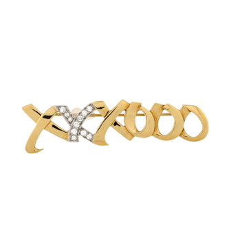 Tiffany & Co. Paloma Picasso Graffiti Love and Kisses Brooch 18K Yellow Gold with Platinum and Diamonds