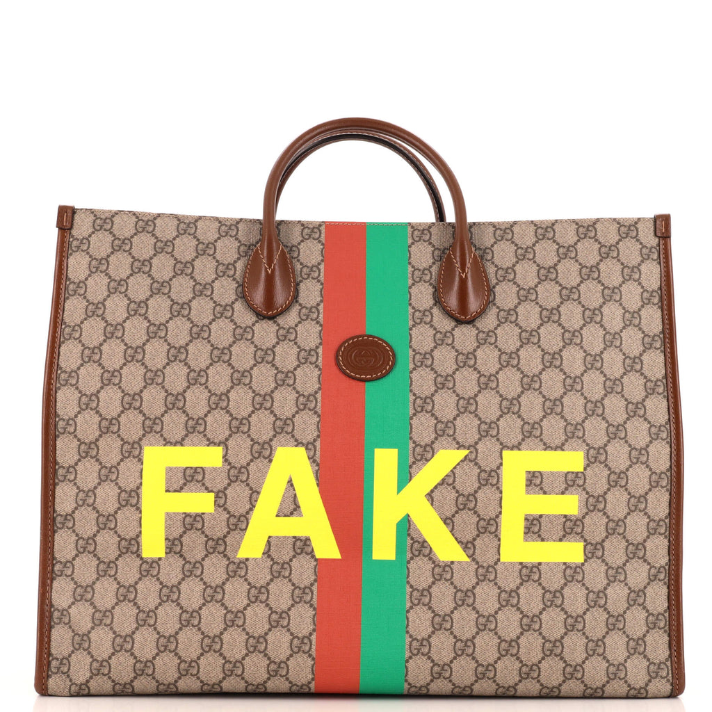 Gucci Fake/Not Convertible Open Tote Printed GG Coated Canvas