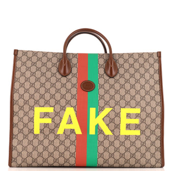 Gucci Fake/Not Convertible Open Tote Printed GG Coated Canvas Large