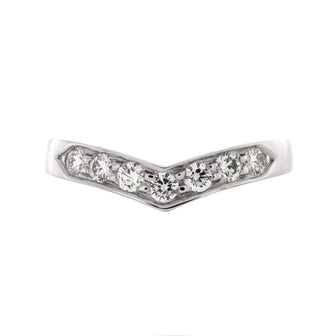 Tiffany & Co. V Band Ring Platinum with Diamonds