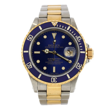 Rolex Oyster Perpetual Submariner Bluesy Date Automatic Watch Stainless Steel and Yellow Gold 40