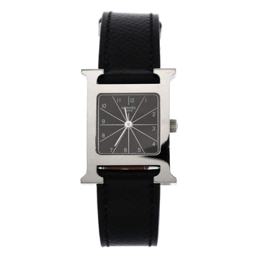 Hermes Heure H Quartz Watch Stainless Steel and Leather 21