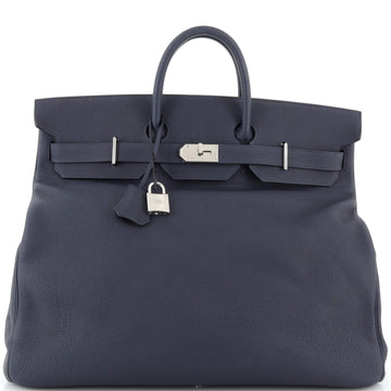 Hermes HAC Birkin Bag Blue Togo with Palladium Hardware 50