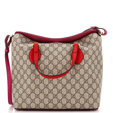 Gucci Signature Fold Over Tote GG Coated Canvas Medium