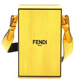 Fendi Logo Vertical Box Crossbody Bag Leather