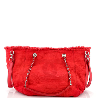 Chanel Double Face Deauville Tote Fringe Quilted Canvas Small