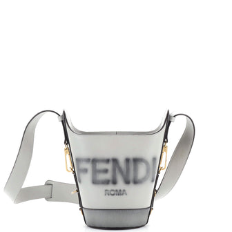 Fendi Logo Bouquet Bucket Bag Leather