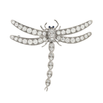 Tiffany & Co. Dragonfly Brooch Platinum with Diamonds and Sapphire Large