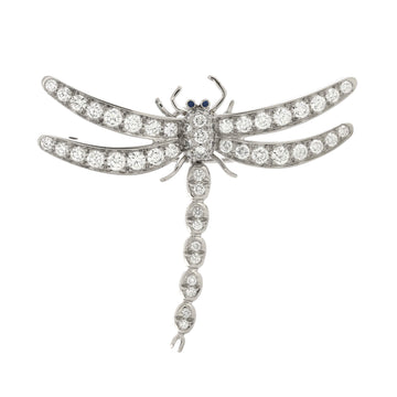 Tiffany & Co. Dragonfly Brooch Platinum with Diamonds and Sapphire Large