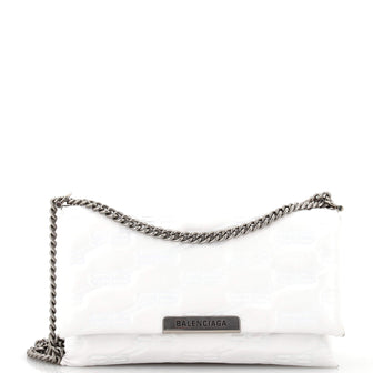 Balenciaga Triplet Shoulder Bag Monogram Embossed Leather Medium