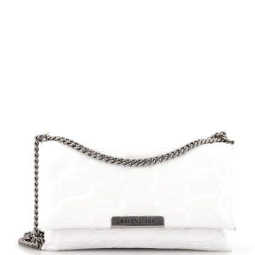 Balenciaga Triplet Shoulder Bag Monogram Embossed Leather Medium