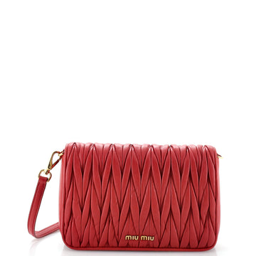 Miu Miu Flap Crossbody Bag Matelasse Leather Small