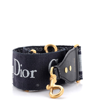Christian Dior Logo Shoulder Strap Embroidered Canvas